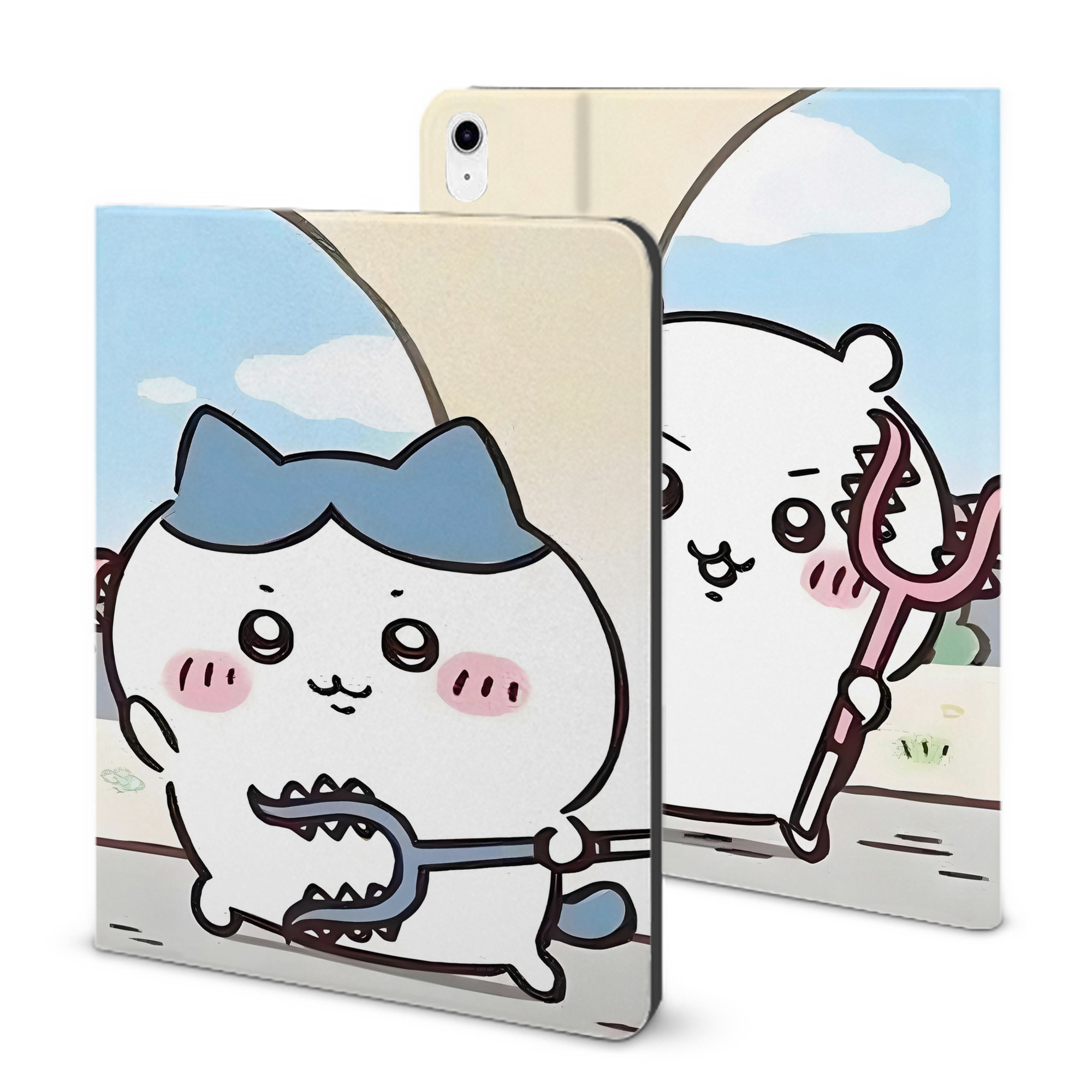 （画像用） ちいかわ Chii-kawa IPad ケース ブック型 PUレザー TPU 耐衝撃 軽量 薄型 ペン収納なし 全面保護 IPad 各モデル対応